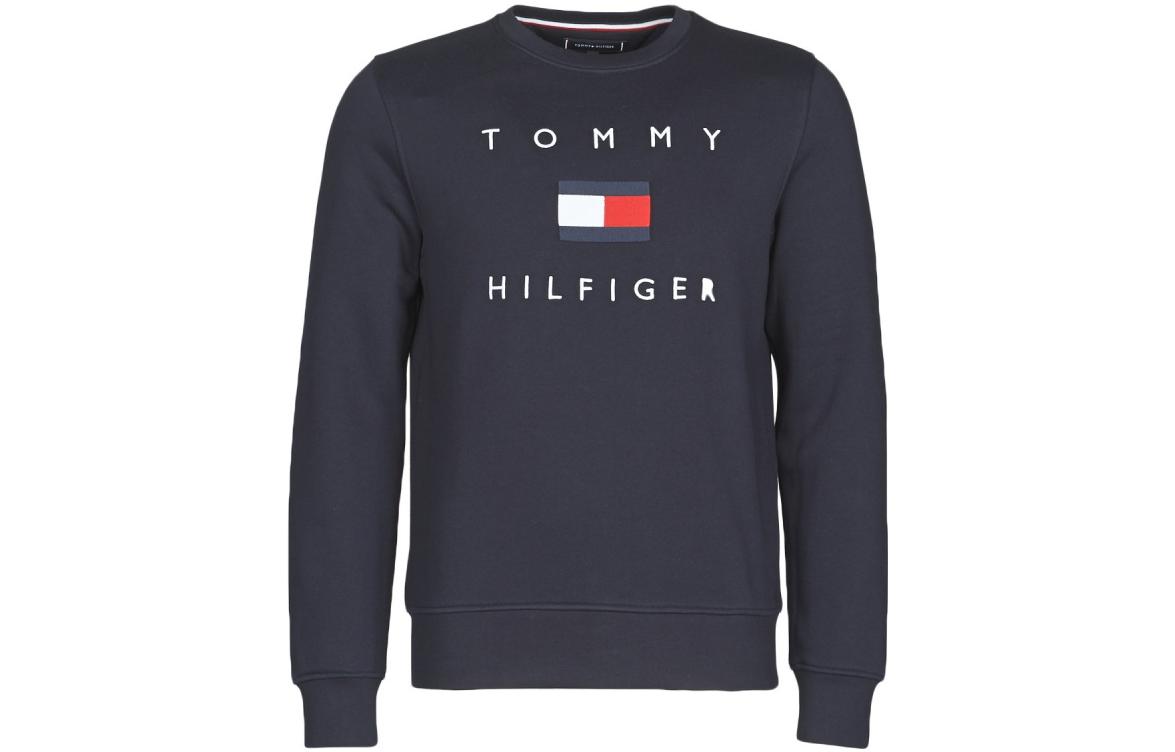 Tommy Hilfiger Men’s Navy Blue Crewneck Sweatshirt with Logo Print MW0MW14204-DW5
