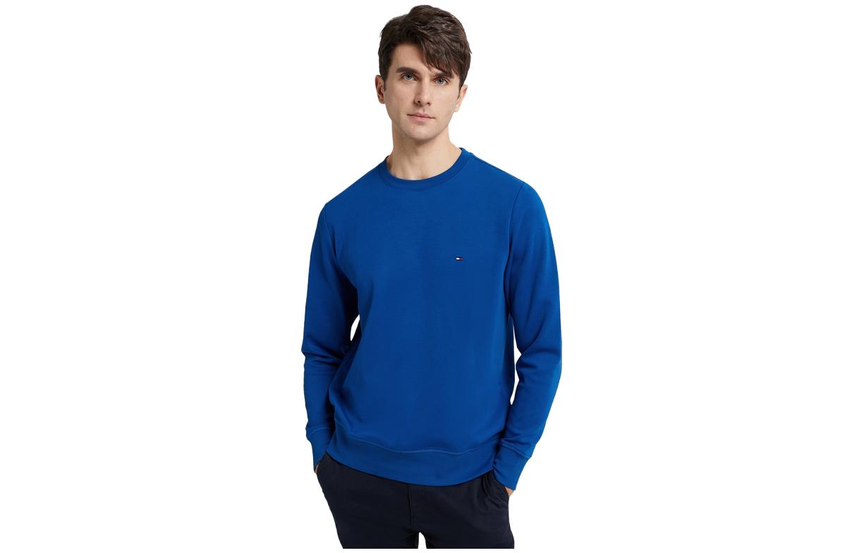 Tommy Hilfiger Minimal Logo Men’s Blue Crewneck Pullover Sweatshirt MW0MW29358-C5K