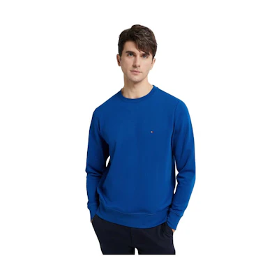 Tommy Hilfiger Minimal Logo Men’s Blue Crewneck Pullover Sweatshirt MW0MW29358-C5K