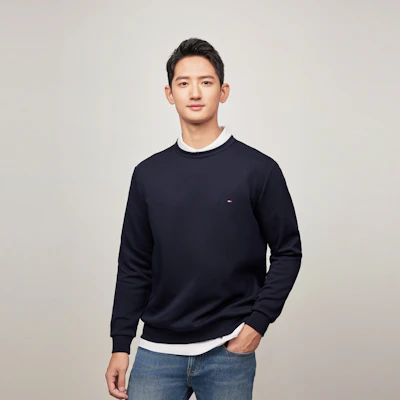 汤米希尔费格简约刺绣圆领套头卫衣 MW0MW39024 Shop 汤米希尔费格简约刺绣圆领套头卫衣 MW0MW39024