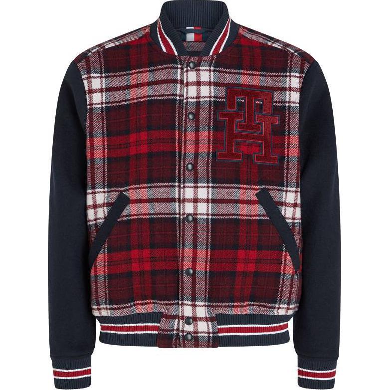 Tommy Hilfiger Multicolor Plaid Bomber Jacket with Baseball Collar MW0MW340230QM