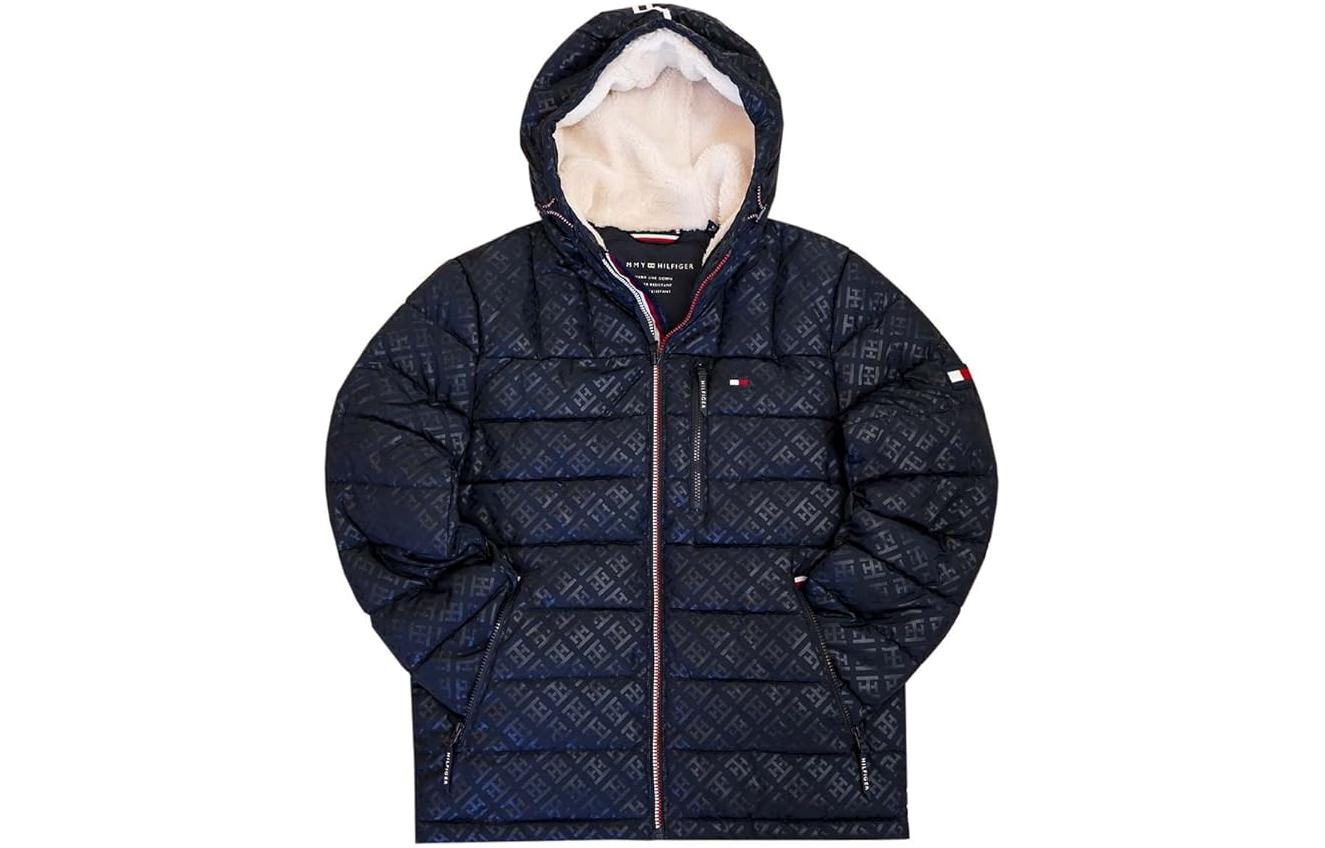 Tommy Hilfiger Navy Blue All-Over Print Waterproof Padded Jacket 151AP213-PRT