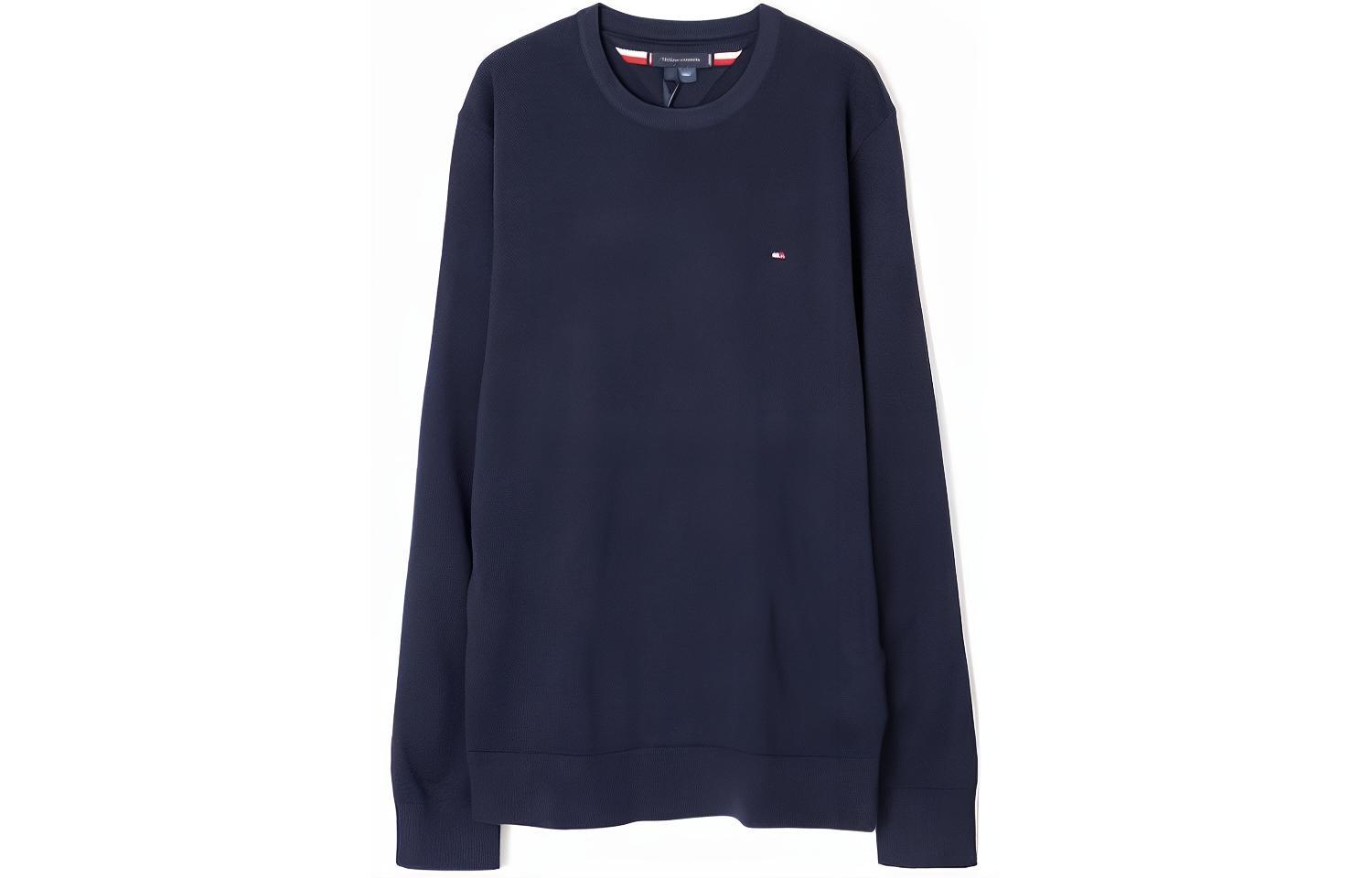 Tommy Hilfiger Navy Blue Crewneck Sweatshirt with Front Print Design MW14748-404
