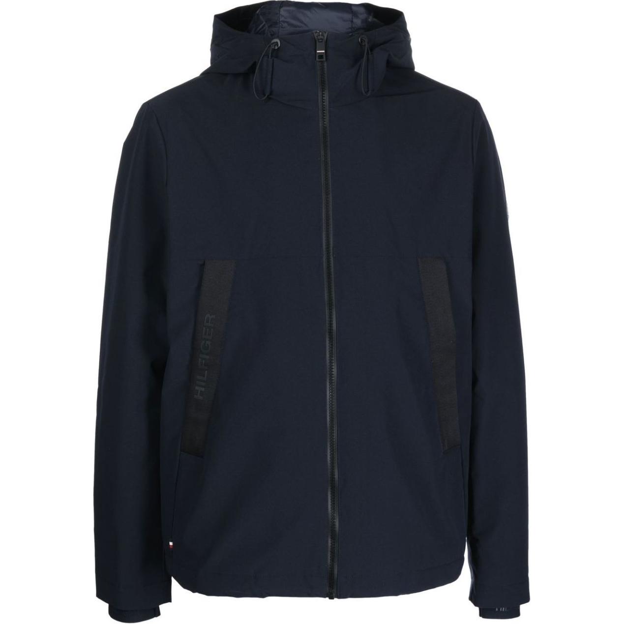 Tommy Hilfiger Navy Blue Hooded Zip-Up Jacket with Straight Hem MW0MW28925-NAVY