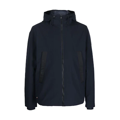 Tommy Hilfiger Navy Blue Hooded Zip-Up Jacket with Straight Hem MW0MW28925-NAVY