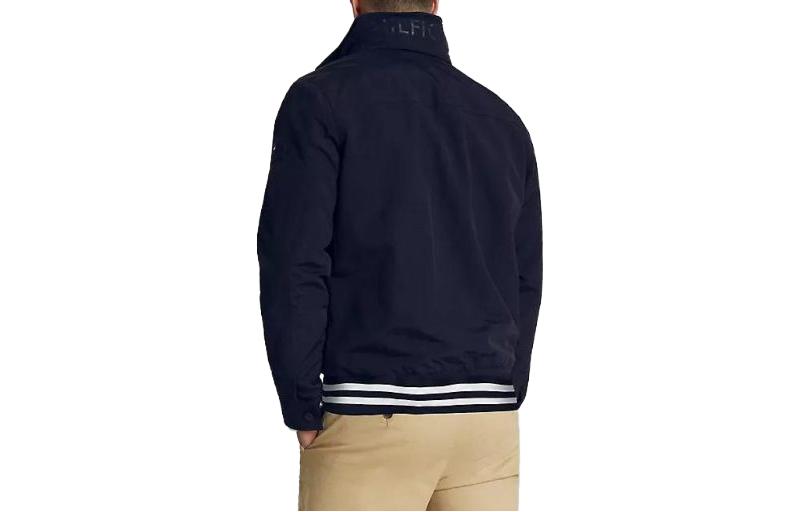 Lookbook 汤米·希尔费格 深蓝色印字长袖拉链夹克 M78J8297-FAP