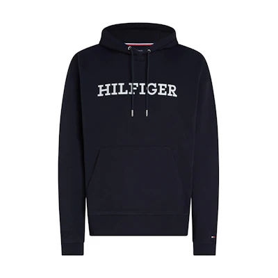 Tommy Hilfiger Navy Blue Monogram Hoodie for Men MW0MW33635DW5