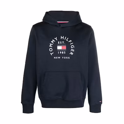 Tommy Hilfiger Navy Blue Pullover Hoodie with Logo Print MW0MW27842-DW5