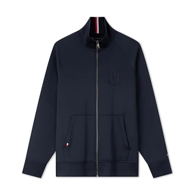 Tommy Hilfiger Navy Blue Zip-Up Embroidered Logo Track Jacket Sweater MW0MW34399