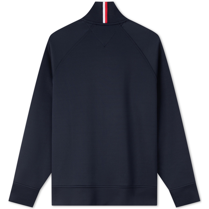 Lookbook Tommy Hilfiger 深藍刺繡 Logo 拉鍊運動夾克外套 MW0MW34399