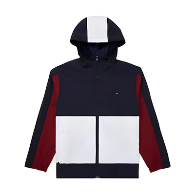 Tommy Hilfiger Navy Colorblock Hooded Jacket Full-Zip Outerwear M78J8017-FAP