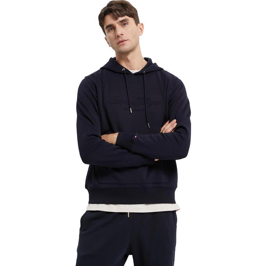 Lookbook Tommy Hilfiger 海軍藍浮雕Logo連帽上衣 MW0MW28734-DW5