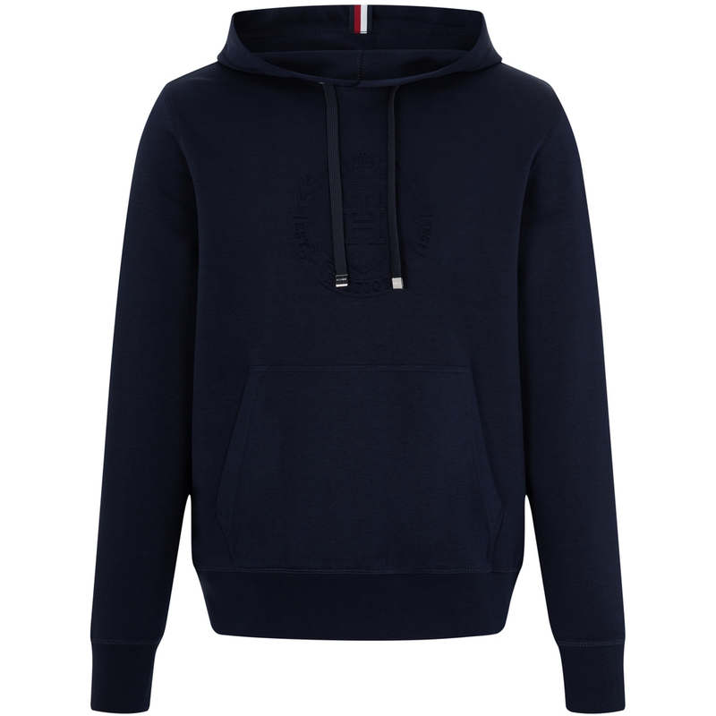 Tommy Hilfiger Navy Embossed Logo Slim Fit Pullover Hoodie MW0MW29340-DW5