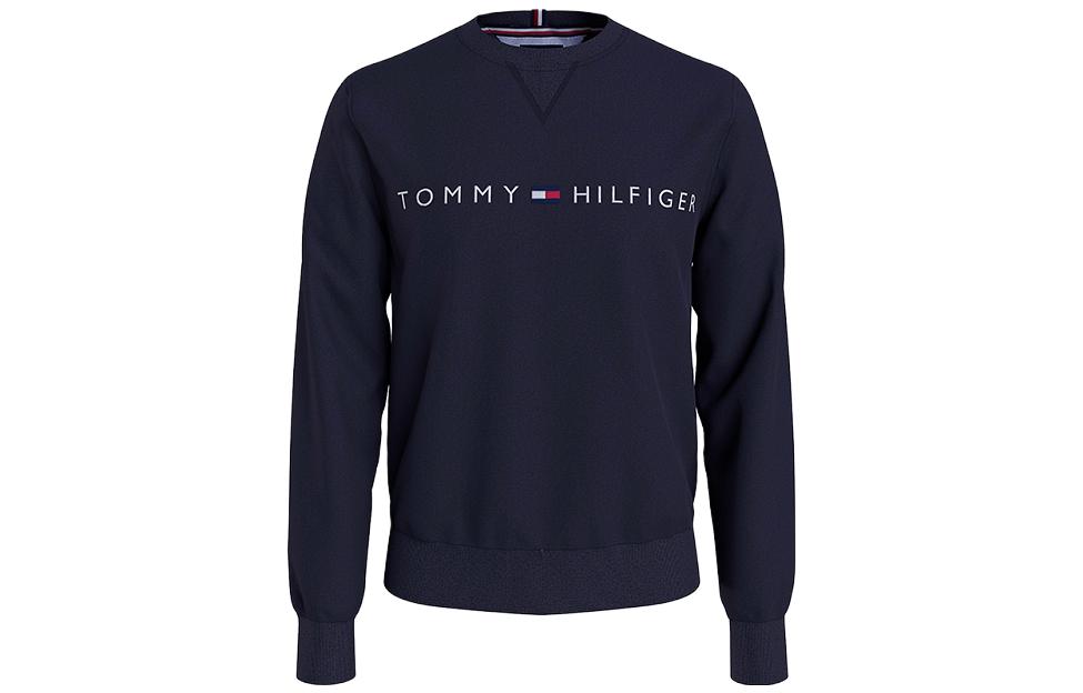 Tommy Hilfiger Navy Fleece Pullover Sweatshirt with Logo Print 78D8989-079