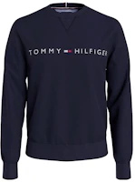 Tommy Hilfiger Navy Fleece Pullover Sweatshirt with Logo Print 78D8989-079 Tommy Hilfiger Navy Fleece Pullover Sweatshirt with Logo Print 78D8989-079
