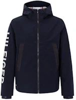 Tommy Hilfiger Navy Hooded Jacket with Logo Print MW0MW28927-DW5 Tommy Hilfiger Navy Hooded Jacket with Logo Print MW0MW28927-DW5