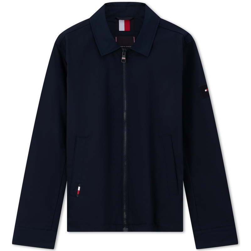 Tommy Hilfiger Navy Packable Windproof Ivy Collar Baseball Jacket for Men MW0MW33756