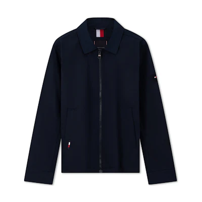 Tommy Hilfiger Navy Packable Windproof Ivy Collar Baseball Jacket for Men MW0MW33756