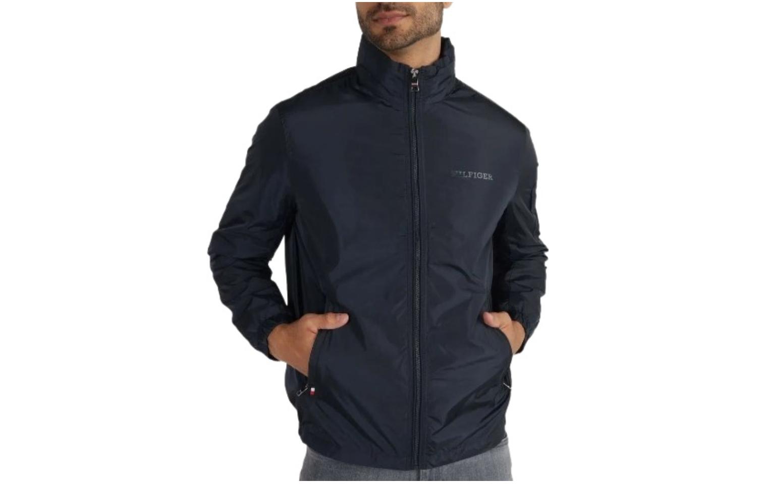 Tommy Hilfiger Navy Windproof Waterproof Logo Jacket MW0MW31640-DW5