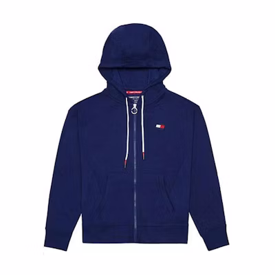 Tommy Hilfiger Navy Zip-Up Hoodie Jacket with Logo for Men TP14911J-DB
