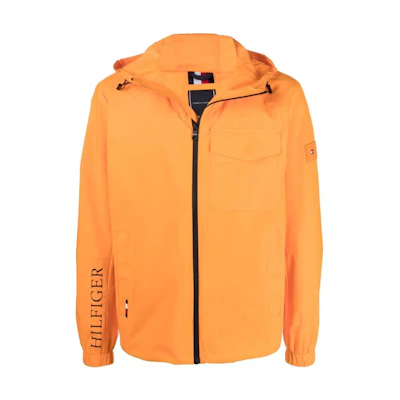 Tommy Hilfiger Orange Letter Print Hooded Pocket Long Sleeve Jacket MW0MW22611SGH
