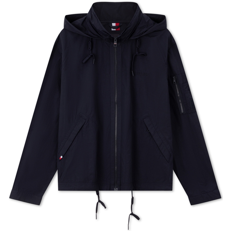 Tommy Hilfiger Outdoor Hooded Jacket with Drawstring Hem, Casual Style MW0MW34461