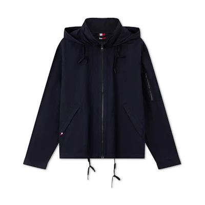 Tommy Hilfiger Outdoor Hooded Jacket with Drawstring Hem, Casual Style MW0MW34461