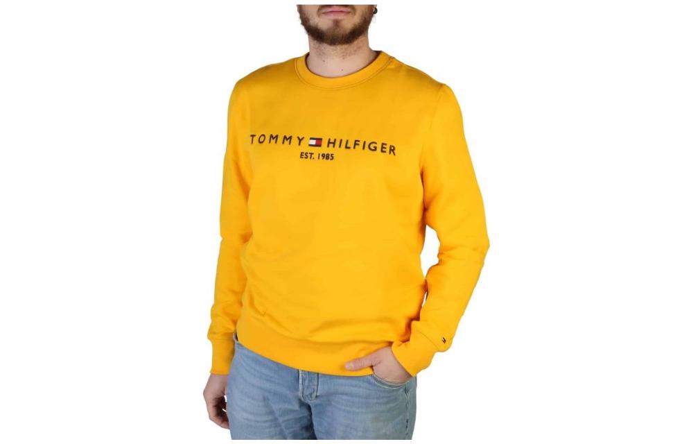 Tommy Hilfiger Oversized Logo Print Crewneck Sweatshirt Yellow MW0MW11596ZEW