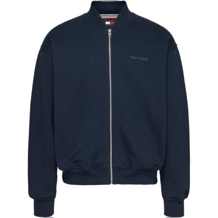 Tommy Hilfiger Oversized Navy Letter Print Zip-Up Jacket DM0DM18406-C1G