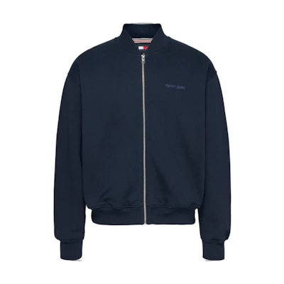 Tommy Hilfiger Oversized Navy Letter Print Zip-Up Jacket DM0DM18406-C1G