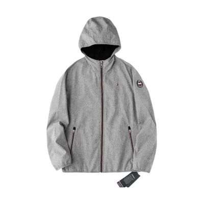 Tommy Hilfiger Oversized Zip Hoodie Jacket Mens Gray TM-157AP294