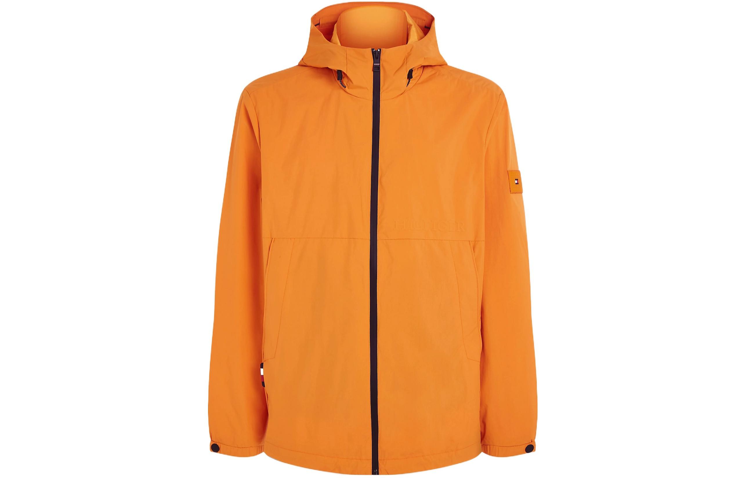 Tommy Hilfiger Packable Windproof Waterproof Lightweight Hooded Jacket Orange MW0MW34456-SG3