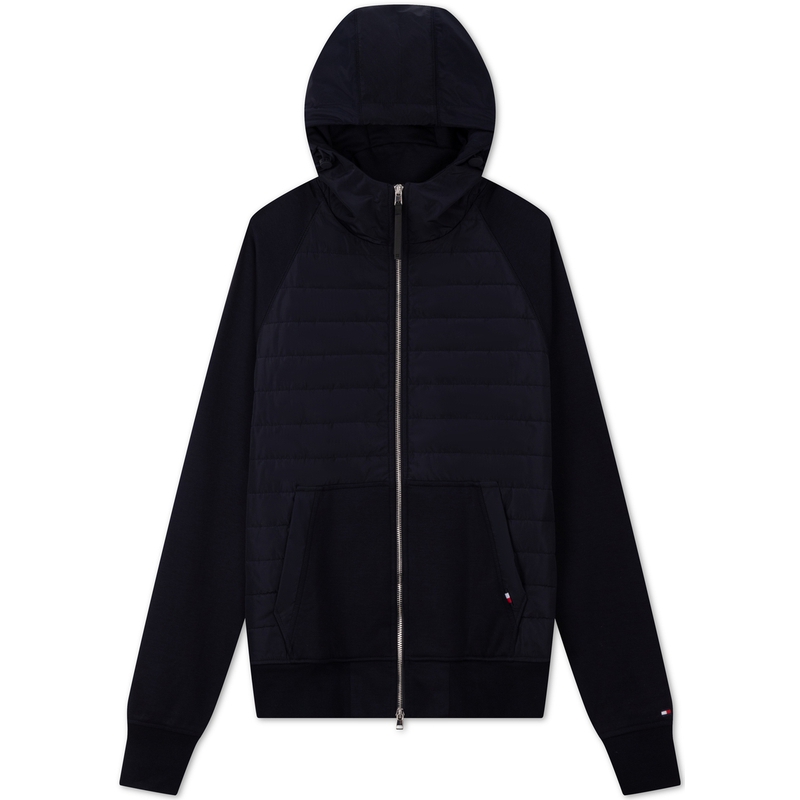 Tommy Hilfiger Padded Slim Fit Double-Sided Knit Hoodie Navy Blue MW0MW32669