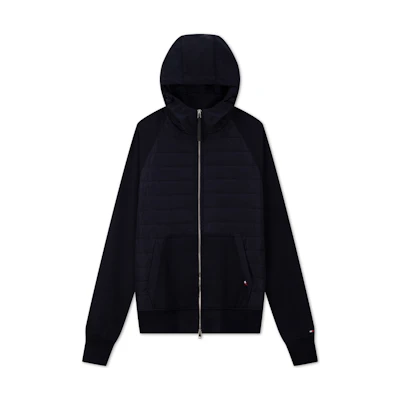 Tommy Hilfiger Padded Slim Fit Double-Sided Knit Hoodie Navy Blue MW0MW32669