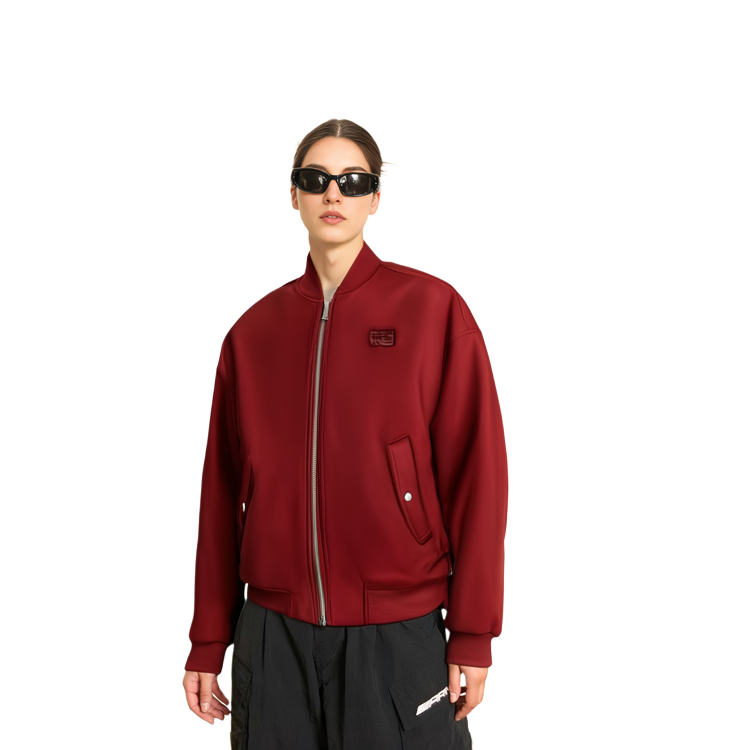 Purchase Tommy Hilfiger 拼布寬鬆版型飛行夾克 男女款 絳紅色. DM0DM17480