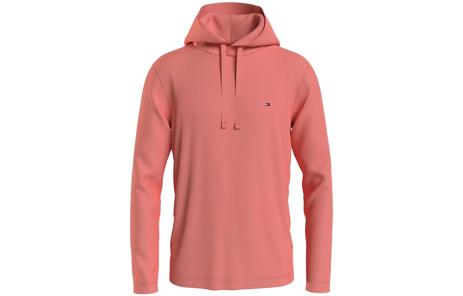 Tommy Hilfiger Pink Hooded Long-Sleeve T-Shirt Casual Logo Hoodie MW30063-TKL