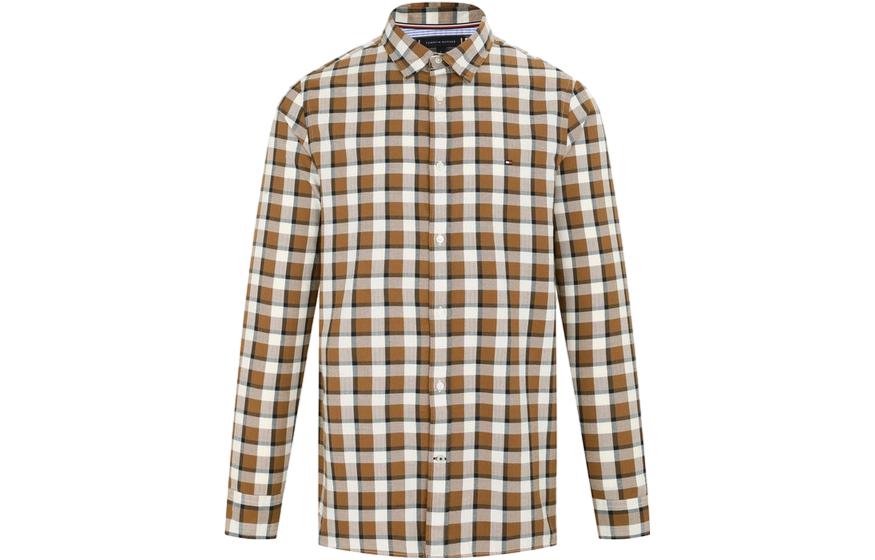 Tommy Hilfiger Plaid Patchwork Shirt Jacket with Logo Accent MW0MW20567-0M7