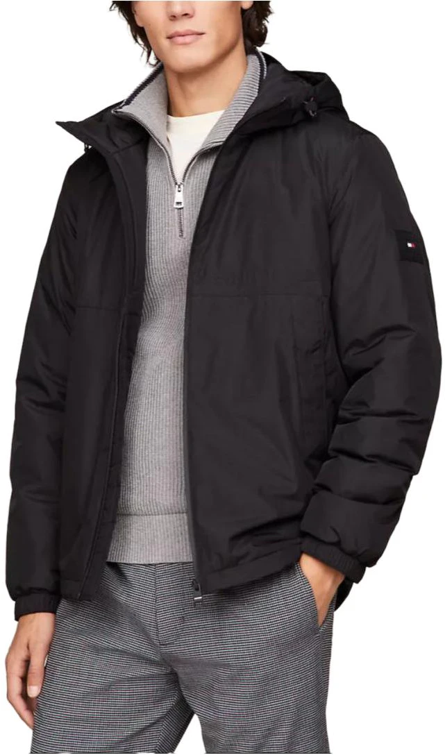 tommy-hilfiger-portland-hooded-jacket-black-full-zip-plain-coat-mw-33740-bds