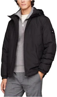 Tommy Hilfiger Portland Hooded Jacket Black Full-Zip Plain Coat MW33740-BDS Tommy Hilfiger Portland Hooded Jacket Black Full-Zip Plain Coat MW33740-BDS