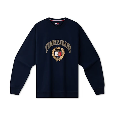 Tommy Hilfiger Pullover Crewneck Sweatshirt with Embroidered Badge DM0DM19755