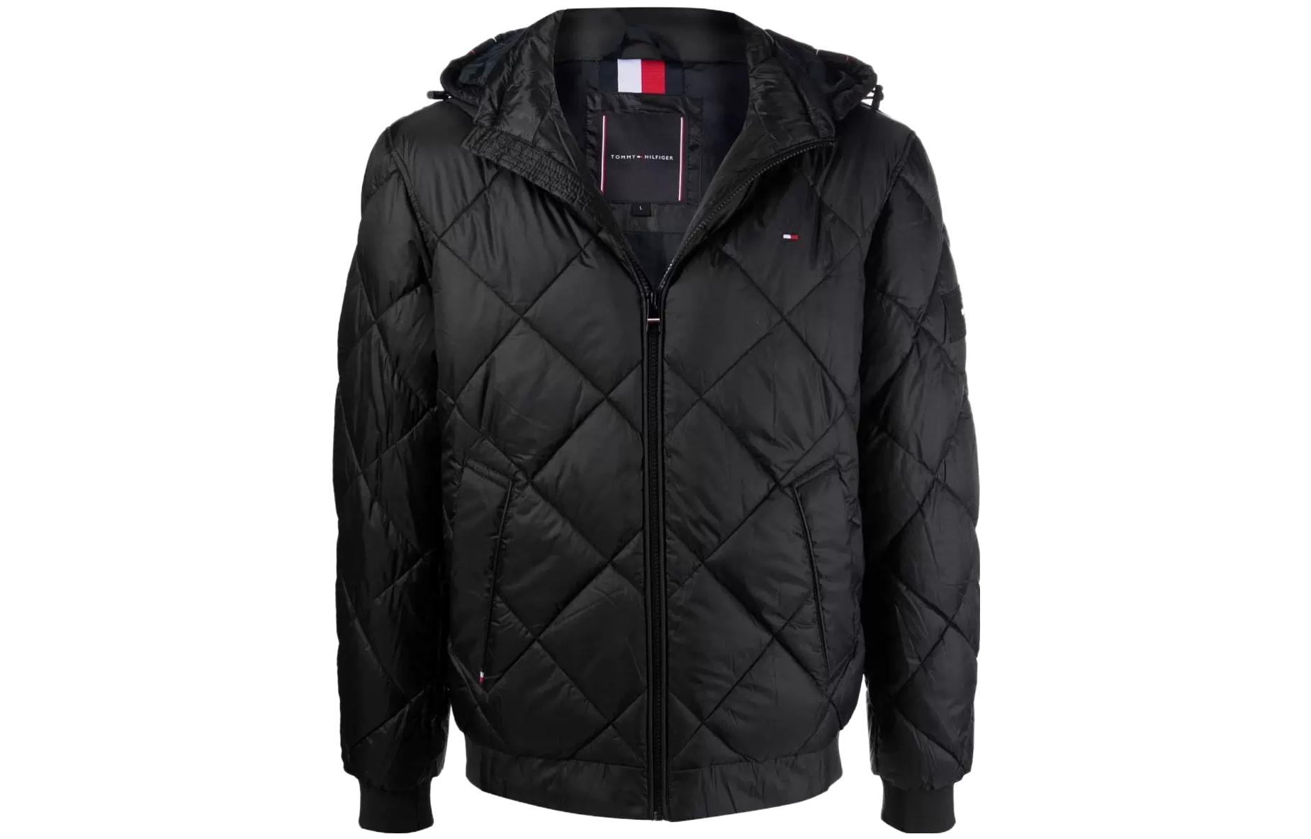 Tommy Hilfiger Quilted Jacket with Detachable Hood Black MW0MW19617-BDS