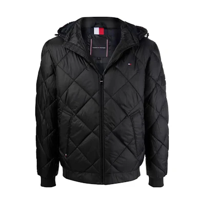 Tommy Hilfiger Quilted Jacket with Detachable Hood Black MW0MW19617-BDS