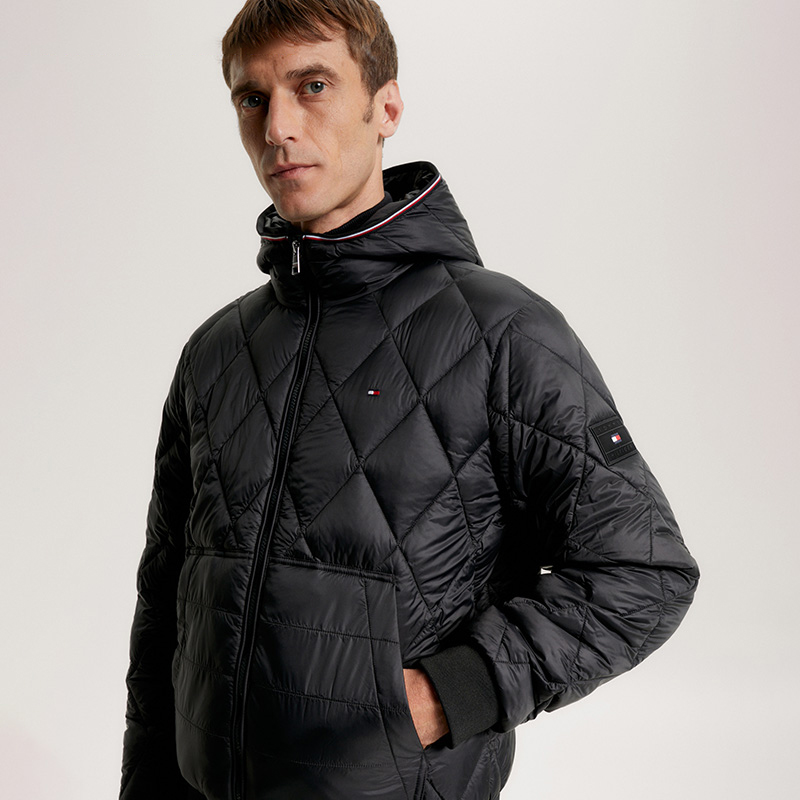 Sizing Tommy Hilfiger 修身連帽外套 絎縫設計 MW0MW32766