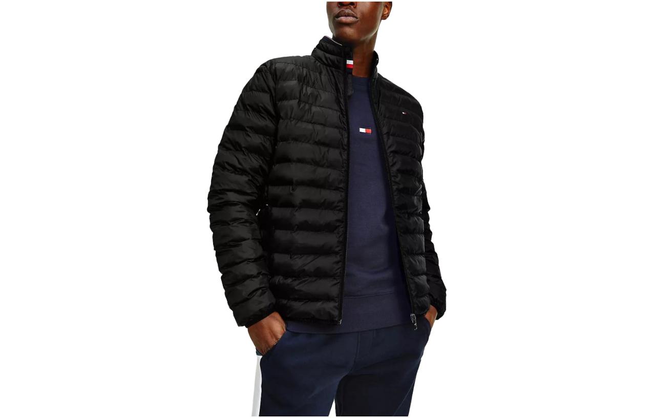 Tommy Hilfiger Recycled Packable Jacket Black Casual Zip-Up Jacket MMW18763-BDS