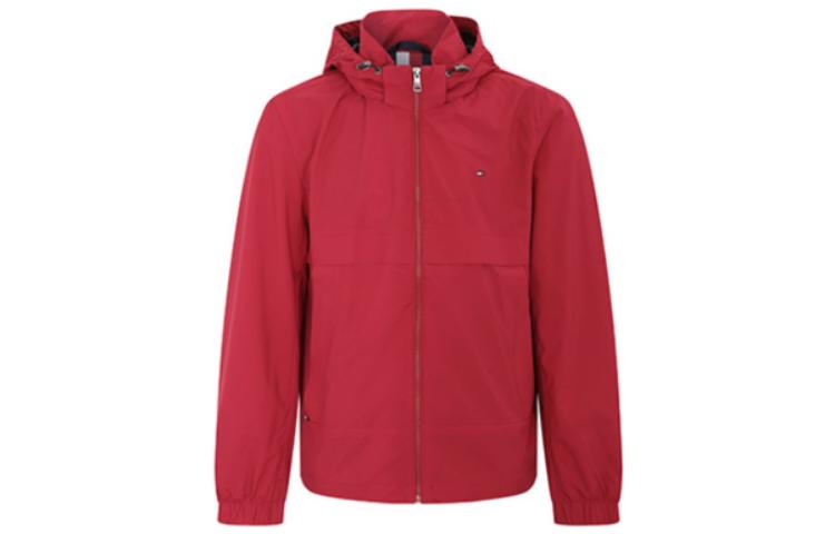 Tommy Hilfiger Red Lightweight Hooded Jacket with Small Embroidered Logo MW0MW21221-XM1