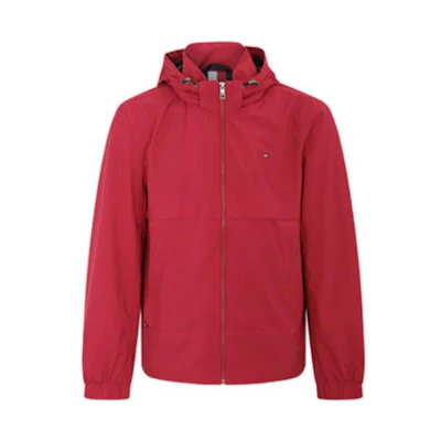 Tommy Hilfiger Red Lightweight Hooded Jacket with Small Embroidered Logo MW0MW21221-XM1