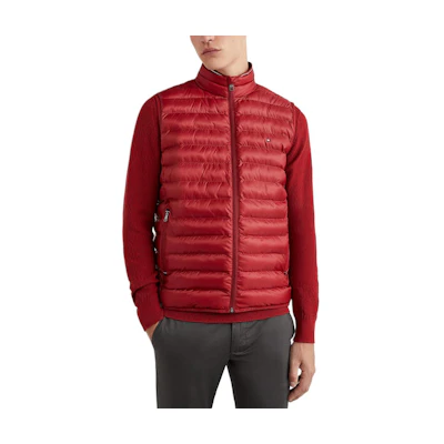Tommy Hilfiger Red Solid Color Sleeveless Zip Jacket for Men MW0MW18762-XIT