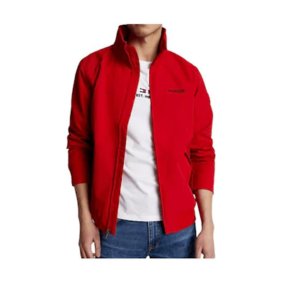 Tommy Hilfiger Red Windbreaker Rainproof Stand Collar Jacket 78J8297-XLG