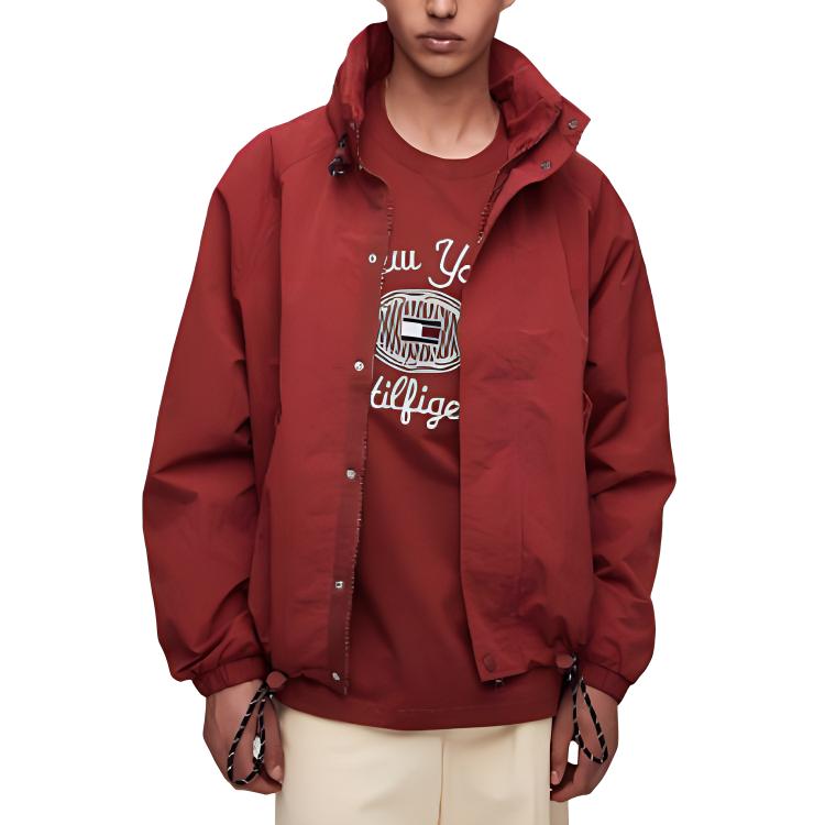 Tommy Hilfiger Regatta Adjustable Collar Red Jacket for Men MW35807000-XNN