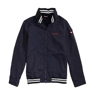 Tommy Hilfiger Regatta Black Striped Jacket for Men - Sky Collar Long Sleeve M78C4175-416